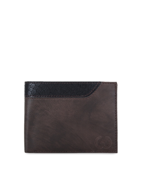 

Greywood Men Brown Colourblocked Leather Two Fold Wallet