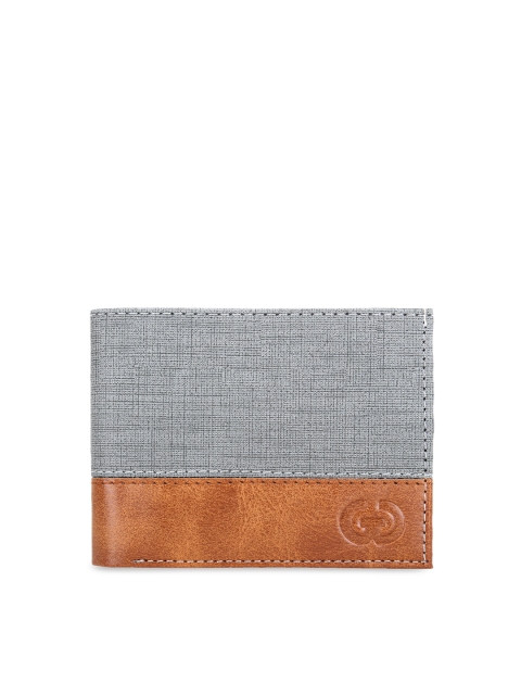 

Greywood Men Grey Colourblocked Two Fold Wallet