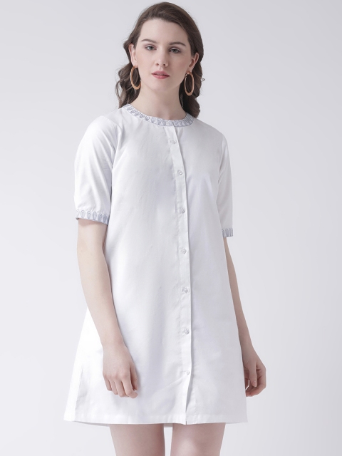 

The Vanca Women White Solid Shirt Dress