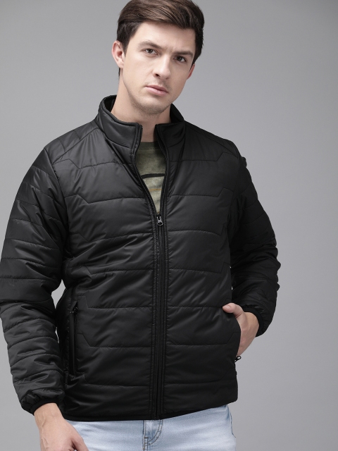 

The Roadster Lifestyle Co Men Black Solid Padded Jacket