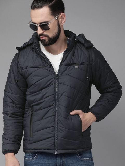 

The Roadster Lifestyle Co Men Navy Blue Solid Puffer Jacket