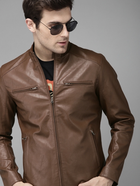 

Roadster Men Brown Solid Jacket