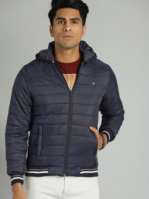 

Roadster Men Navy Blue Solid Bomber Jacket