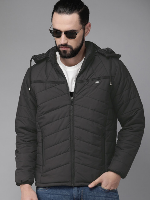 

The Roadster Lifestyle Co Men Black Solid Puffer Jacket