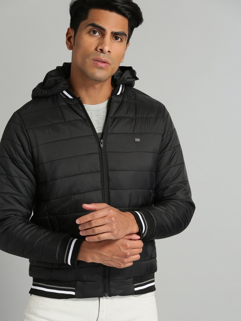 

Roadster Men Black Solid Bomber Jacket