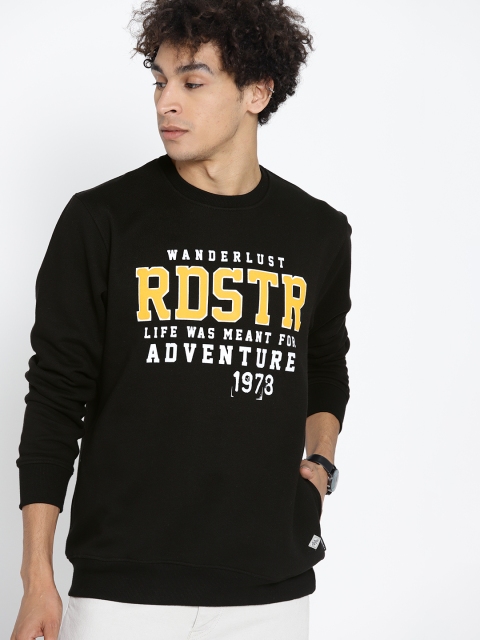 

Roadster Men Black Printed Sweatshirt