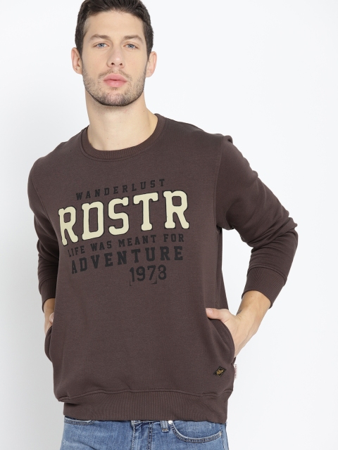 

Roadster Men Brown & Yellow Printed Sweatshirt