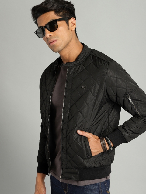 

The Roadster Lifestyle Co Men Black Solid Jacket