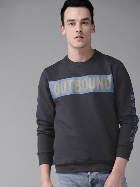 

Roadster Men Navy Blue Printed Sweatshirt