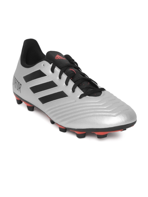 

ADIDAS Men Silver-Toned & Black Predator 19.4 Fixed Ground Football Shoes