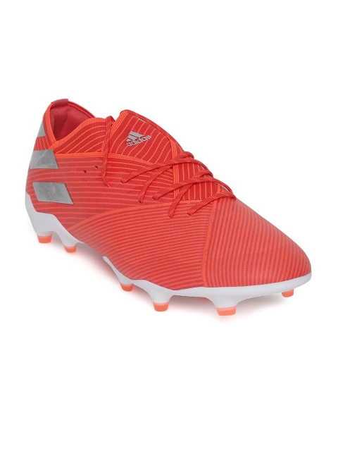

ADIDAS Men Red Nemeziz 19.1 Firm Ground Cleats Striped Football Shoes