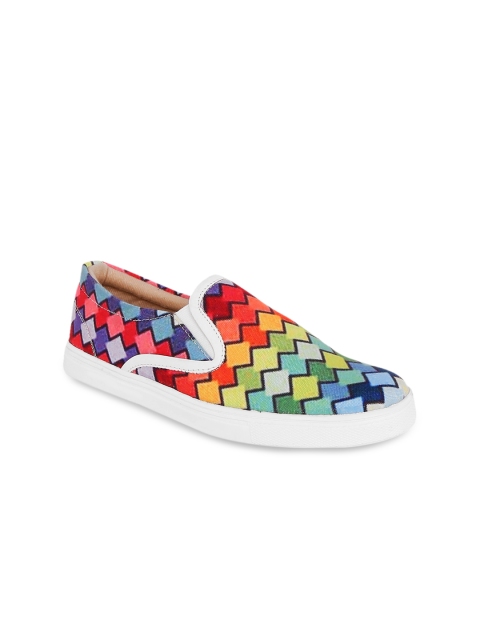 

Kanvas Men Multicoloured Slip-On Sneakers, Multi