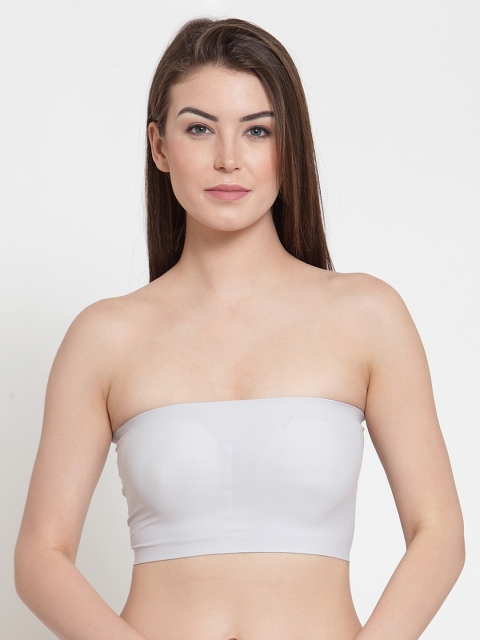 

Laceandme Grey Printed Non-Wired Lightly Padded Bandeau Bra 4411