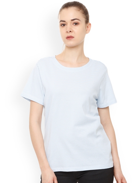 

Van Heusen Woman Blue Striped Top