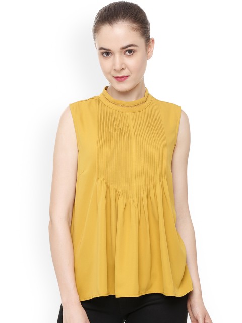

Van Heusen Woman Yellow Solid Top