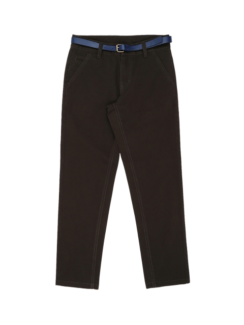 

Pantaloons Junior Boys Brown Tapered Fit Solid Regular Trousers