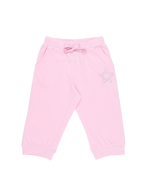 

Pantaloons Junior Girls Pink Solid Slim-Fit Joggers