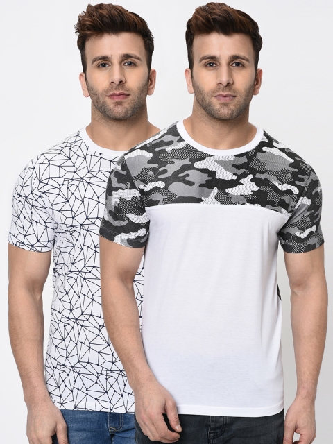 

WILD WEST Men Pack of 2 Printed Round Neck T-shirt, Multi