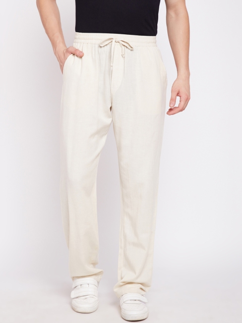 

Oxolloxo Men Beige Regular Fit Solid Regular Trousers