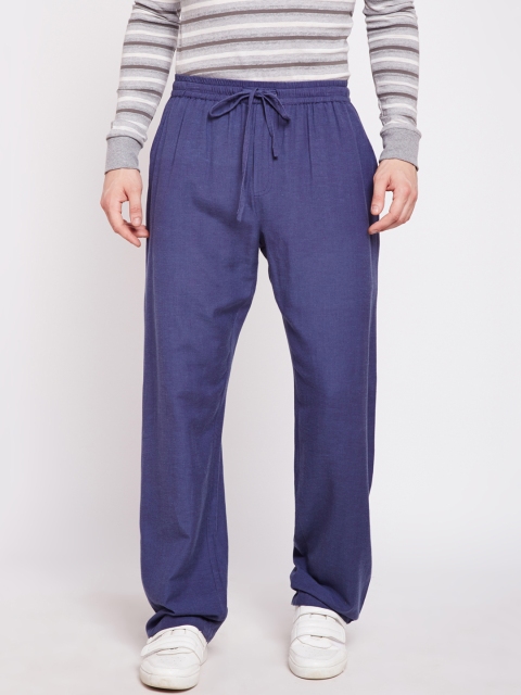

Oxolloxo Men Navy Blue Regular Fit Solid Regular Trousers