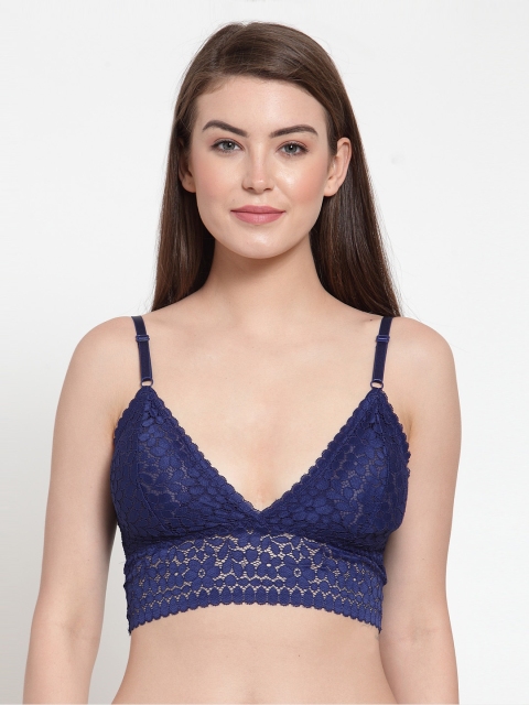 

PrettyCat Blue Lace Non-Wired Lightly Padded Bralette Bra PC-SB-2PCS-5146