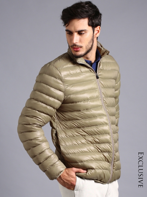 

ETHER Khaki Hooded Ultra Light Jacket