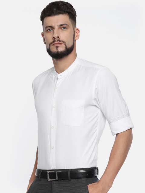

Peter England Men White Slim Fit Solid Formal Shirt