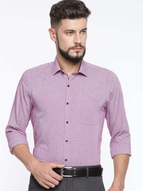 

Peter England Men Maroon Slim Fit Self Design Formal Shirt