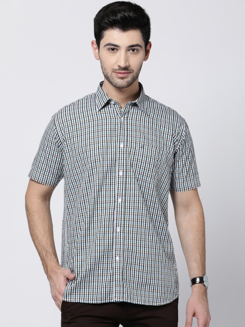 

JDC Men Green & Off-White Slim Fit Checked Casual Shirt