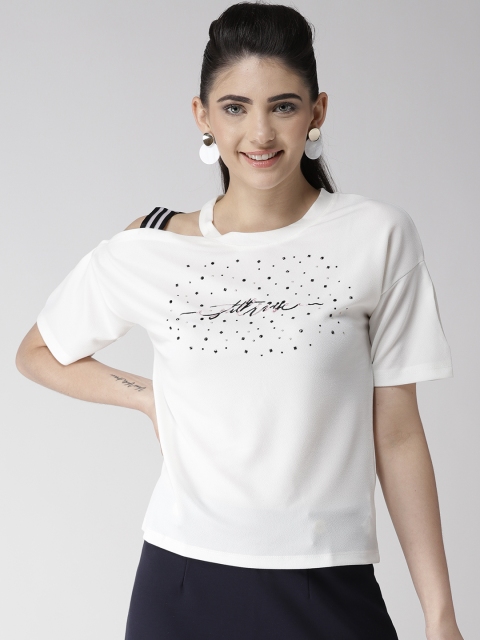 

Madame Women White Embellished Detail Top