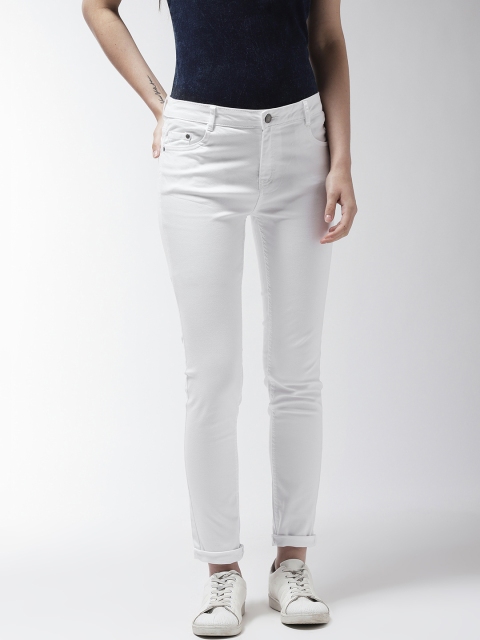 

Madame Women White Regular Fit Mid-Rise Clean Look Stretchable Jeans