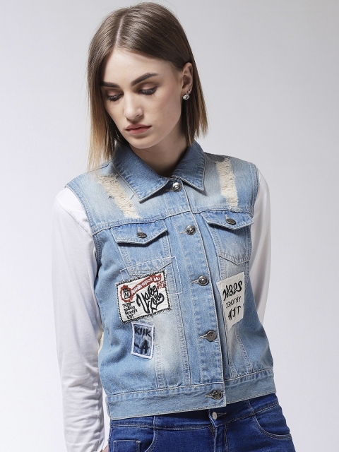 

Madame Women Blue Washed Denim Jacket