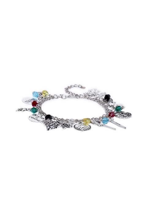 

Peora Silver-Plated Alloy Oxidized Game of Thrones Charm Bracelet