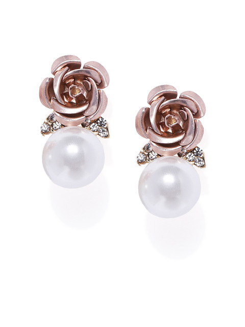 

Peora Gold-Plated & White Floral Studs