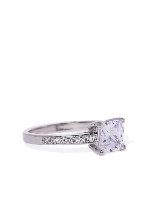 

Peora Women Silver-Plated Crystal Studded Finger Ring