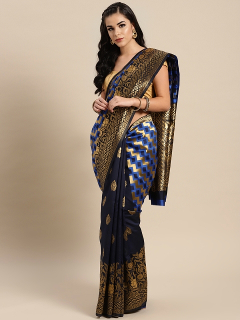 

Rajesh Silk Mills Blue & Golden Woven Design Saree