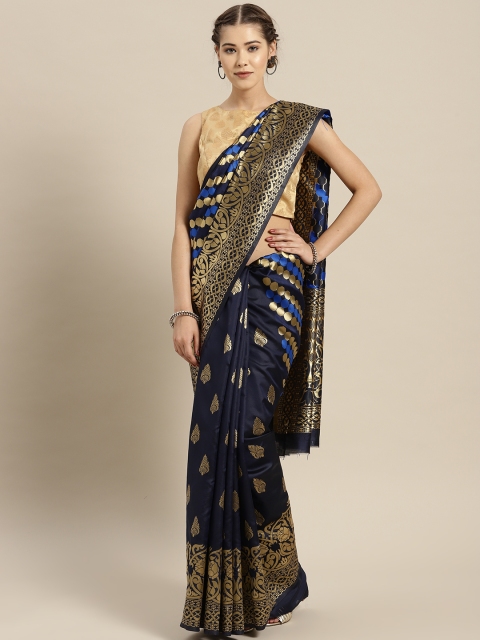 

Rajesh Silk Mills Blue & Golden Woven Design Saree
