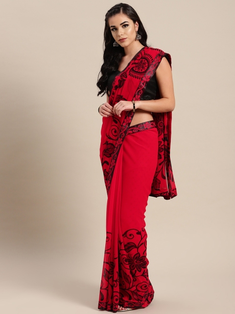 

Rajesh Silk Mills Red & Black Printed Saree