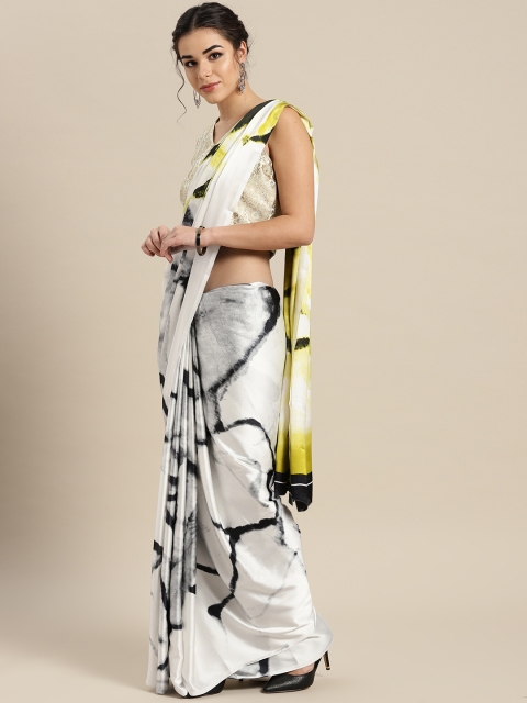 

Rajesh Silk Mills White & Grey Printed Saree