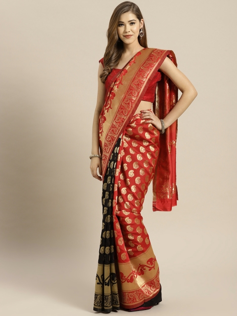 

Rajesh Silk Mills Red & Golden Woven Design Saree