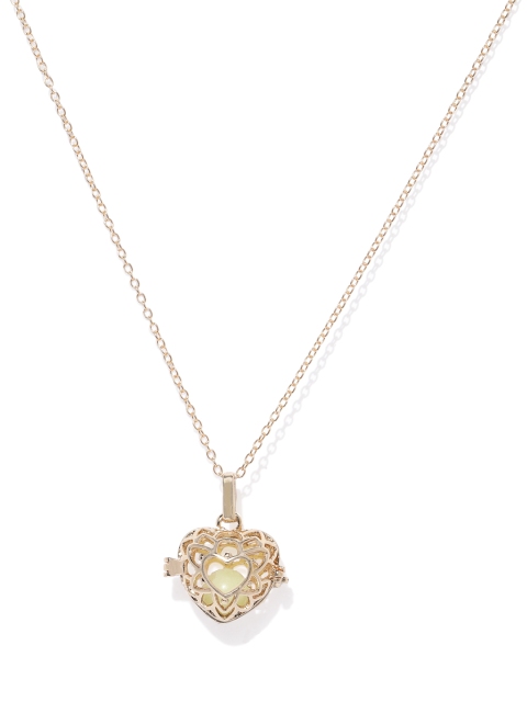 

Peora 18K Gold Plated Heart Shape Glow-in-Dark Pendant Necklace