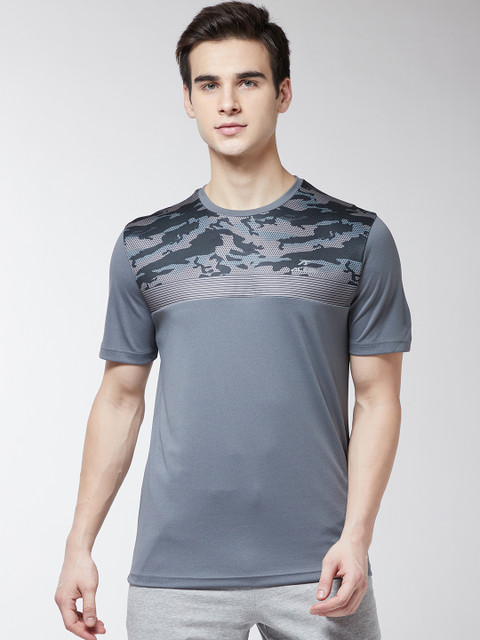 

Alcis Men Grey Solid Round Neck Training T-shirt