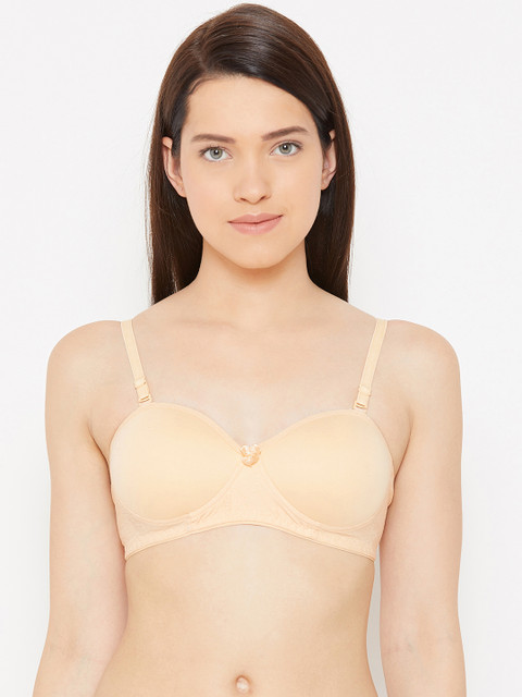 

Lady Lyka Daisy Beige Solid Non-Wired Lightly Padded T-shirt Bra