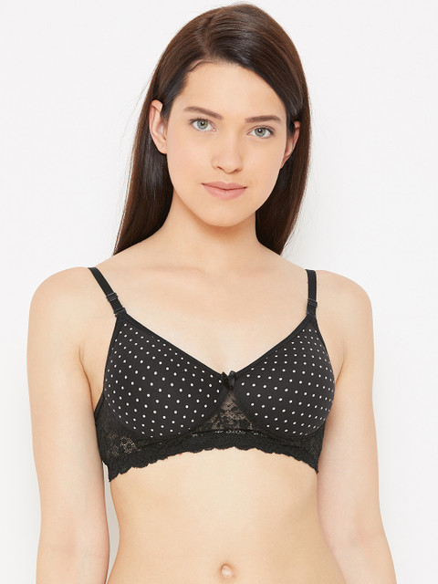 

Lady Lyka Sherry Black & Off-White Printed Non-Wired Lightly Padded T-shirt Bra
