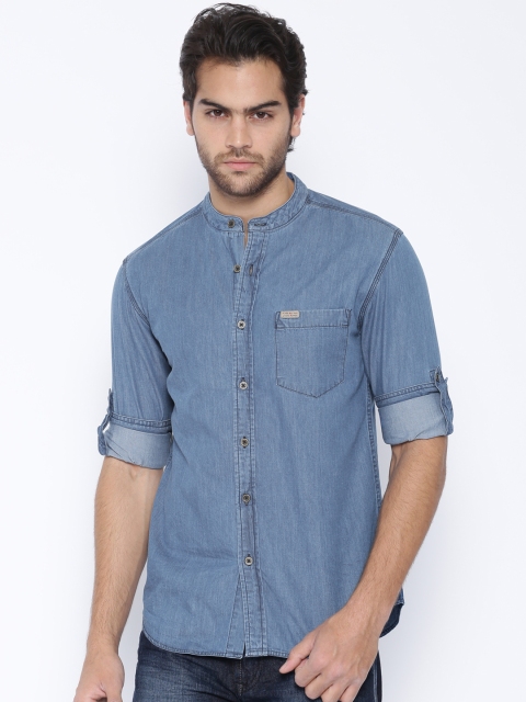 

Flying Machine Blue Denim Casual Shirt