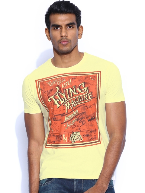 

Flying Machine Cream-Coloured Graphic Print T-shirt