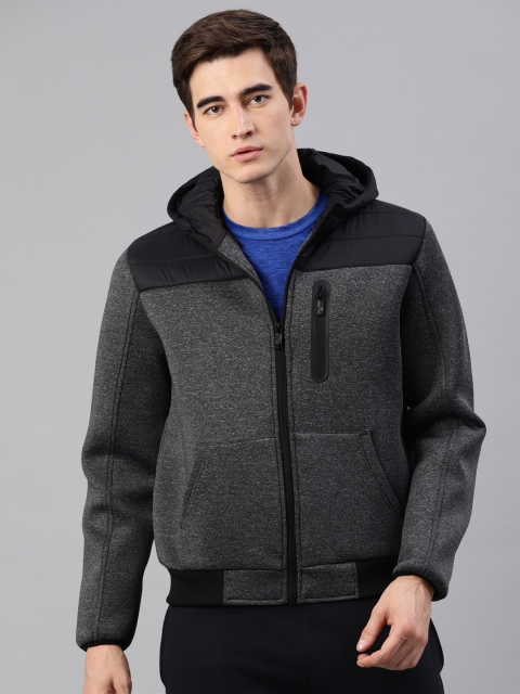

HRX by Hrithik Roshan Men Grey Solid Active Tailored Hooded Jacket