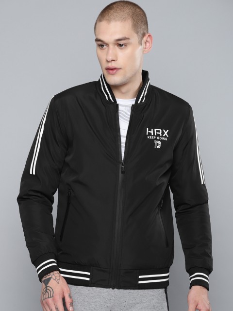 

HRX by Hrithik Roshan Active Men Black Solid Bomber Jacket