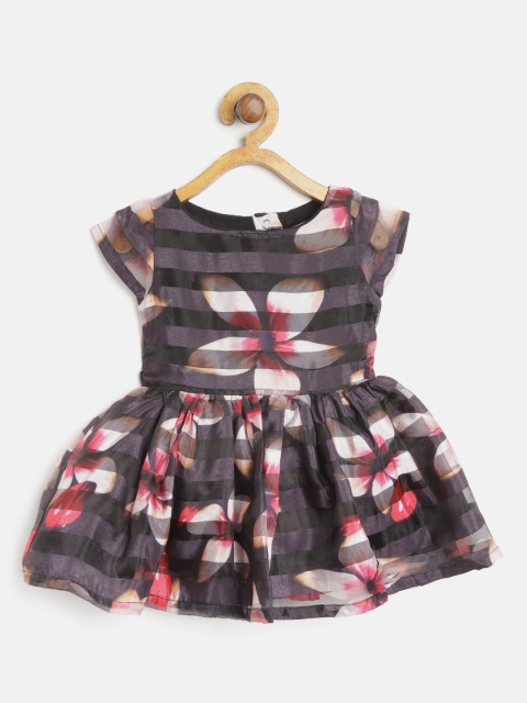 

Palm Tree Girls Purple & Off White Printed Fit & Flare Dress