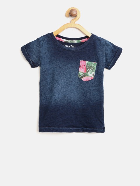 

Palm Tree Boys Navy Blue Faded Round Neck T-shirt
